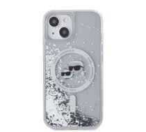 Karl Lagerfeld Liquid Glitter Karl and Choupette Heads MagSafe Case for iPhone 15 Transparent