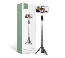 Tech-Protect L05S Bluetooth selfie stick with tripod up to 105cm with LED lamp - black