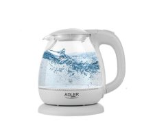 Adler AD 1283G Kettle, Electric, Power 1100 W, Capacity 1 L, Glass, White