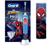 Oral-B Vitality PRO Kids Spiderman Electric Toothbrush with Travel Case, Blue