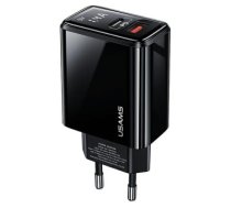 USAMS Ład. siec. 1xUSB-C+1xUSB T40 20W LED (only head) PD3.0 +QC3.0 Fast Charging czarny|black CC133TC01 (US-CC133)