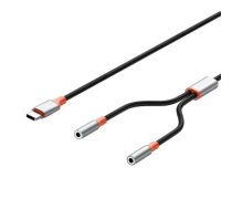 XO cable audio 2in1 NB-R269B 3.5mm USB-C - socket 3.5mm jack | socket 3.5mm jack 1,2 m black