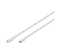 Digitus Lightning silicone connection cable, USB-C - Lightning, 1m | AK-600110-010-W