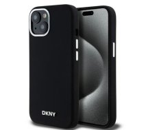 DKNY DKHMP15SSMCHLK iPhone 15 | 14 | 13 6.1" czarny|black hardcase Liquid Silicone Small Metal Logo MagSafe