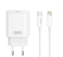 XO wall charger CE25 PD 25W 1x USB-C white + cable USB-C - Lightning