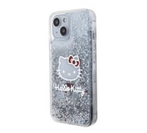 Hello Kitty Liquid Glitter Electroplating Head Logo Case for iPhone 15 Transparent