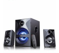 Multimedia Bluetooth Speakers F&D F380X (2.1 Channel Surround, 54W, 110Hz-20KHz, Subwoofer: 30-118Hz, Bluetooth 4.0, NFC, USB/SD card reader, FM digital, LED display, Remote control,     Wooden, Black
