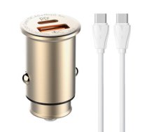 LDNIO C506Q USB, USB-C Car charger + USB-C - USB-C Cable