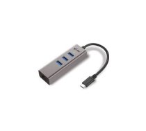 i-tec USB-C Metal 3-portowy HUB USB 3.0 z adapterem Gigabit Ethernet RJ-45 10|100|1000 Mbps +3x port USB 3.0