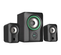 F&D F590X 2.1 Multimedia Speakers, 60W RMS, Full range speaker: 2x3"+ 5.25'' Subwoofer, BT 5.3/AUX/USB/Coaxial/LED Display/RGB multi-color lighting mode/Remote Control/Black