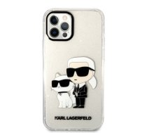 Karl Lagerfeld IML Glitter Karl and Choupette NFT Case for iPhone 12|12 Pro Transparent