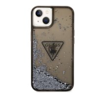Guess PC/TPU Liquid Glitter Triangle Logo Case for iPhone 14 Black
