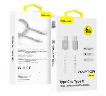 Blavec Cable Raptor braided - Type C to Type C - PD 100W 5A 2 metres (CRA-CC5WS20) white-silver