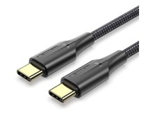 Vention Nylon Braided USB 2.0 C Male to C Male 3A Cable 2M Black LED Type