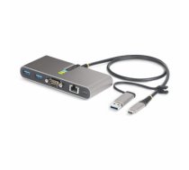 StarTech.com 2-Port USB-C Hub with Ethernet and RS-232, Attached USB-C to USB-A Dongle, 100W PD Pass-Through, 2x USB-A 5Gbps, Gigabit Ethernet, RS232 Serial (FTDI)