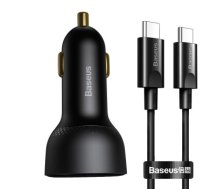 Baseus Superme Car charger, USB, USB-C, 100W + USB-C cable (black)