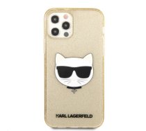 KLHCP12MCHTUGLGO Karl Lagerfeld Choupette Head Glitter Case for iPhone 12/12 Pro 6.1 Gold