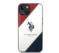 U.S. Polo PU Leather Double Horse Case for iPhone 14 Plus Red/White/Navy