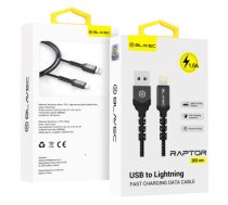 Blavec Cable Raptor braided - USB to Lightning - 1,5A 2 metres (CRA-UL15BG20) black-grey