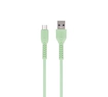 Maxlife MXUC-04 cable USB - microUSB 1,0 m 3A green