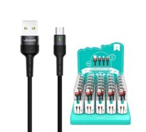 USAMS Kabel pleciony U26 microUSB 1m 1szt. for set 2A Fast Charging czarny|black SJ312MC01 (US-SJ312) SJ312USB01