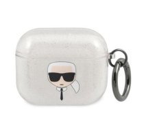 Karl Lagerfeld case for AirPods 3 KLA3UKHGS silver Glitter Karl`s Head