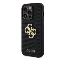Guess PU Perforated 4G Glitter Metal Logo Case for iPhone 15 Pro Max Black