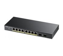ZYXEL GS1900-10HP, 8-PORT GBE L2 POE SMART SWITCH + 2 SFP SLOTS, 802.3AT, DESKTOP, FANLESS, 70 WATT, V2