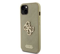 Guess PU Perforated 4G Glitter Metal Logo Case for iPhone 15 Gold