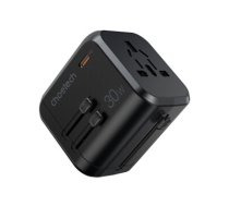 Choetech Fast Universal GaN USB Travel Charger Type C / 3 x USB-A 30W Power Delivery Black (PD5008-BK)