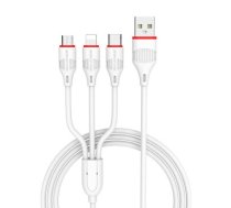 Borofone Cable BX17 Enjoy 3 in 1 - USB to Type C, Micro USB, Lightning - 2,4A 1 metre white