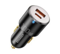 Car Charger USB-A+USB-C 100W Essager (black)