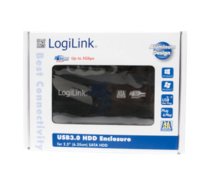 Logilink External hard drive enclosure, black 2.5", SATA, USB 3.0