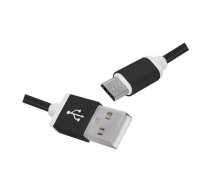 PS USB -microUSB kabelis 1m, pīts, melns