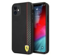 Ferrari FESAXHCP12SBK iPhone 12 mini 5,4" czarny|black hardcase On Track Carbon Stripe