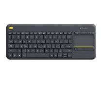 Logitech K400 Plus Wireless Touch Keyboard, Wireless, Keyboard layout QWERTY, USB port, Black, Dutch, 380 g
