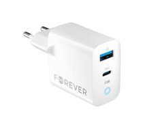 Forever GaN TC-06-65AC PD QC charger 1x USB-C 1x USB 65W white