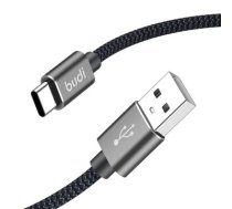 USB-A to USB-C Cable Budi 206T|2M 2.4A 2M (black)