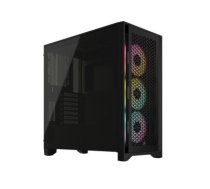 Corsair Tempered Glass PC Case iCUE 4000D RGB AIRFLOW Side window, Black, Mid-Tower, Power supply included No