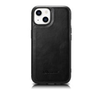 iCarer Leather Oil Wax case covered with natural leather for iPhone 14 Plus black (WMI14220719-BK)