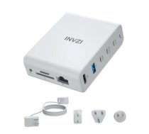 Docking station | wall charger INVZI GanHub 100W, 9in1 (white)