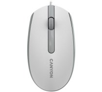 Canyon Wired optical mouse with 3 buttons, DPI 1000, with 1.5M USB cable,White grey, 65*115*40mm, 0.1kg