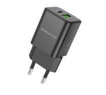 Borofone Wall charger BN14 Royal - USB + Type C - QC 3.0 PD 30W black