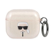 Karl Lagerfeld case for AirPods 3 KLA3UKHGD gold Glitter Karl's Head