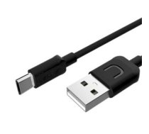 Usams U-TURN Universāls Silikona Micro USB Datu un uzlādes Kabelis 1m Melns