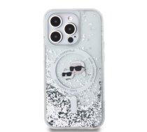 Karl Lagerfeld Liquid Glitter Karl and Choupette Heads MagSafe Case for iPhone 14 Pro Max Transparent