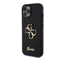 Guess PU Fixed Glitter 4G Metal Logo Case for iPhone 12|12 Pro Black