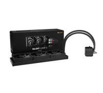 Silent Loop 3 420mm|Liquid|LGA1150/LGA1151/LGA1155/LGA1200/LGA1700/LGA1851/SAM4/SAM5/STR4/sTR5|Height 93.5 mm|Fan speed 1900 rpm|Air flow 78.4 cfm|Noise level, max 34.3 dB|Dimensions Dimensions radiator, incl. fan 475 x 140 x 52 mm; Dimensions cooling block 93.5 x 80 x 56 mm|Colour Black|Weight 2.01 kg