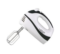 Hand Mixer Adler AD 4205 b White, Black, Hand Mixer, 300 W, Number of speeds 5, Shaft material Stainless steel,