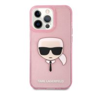 KLHCP13XKHTUGLP Karl Lagerfeld TPU Full Glitter Karl Head Case for iPhone 13 Pro Max Pink